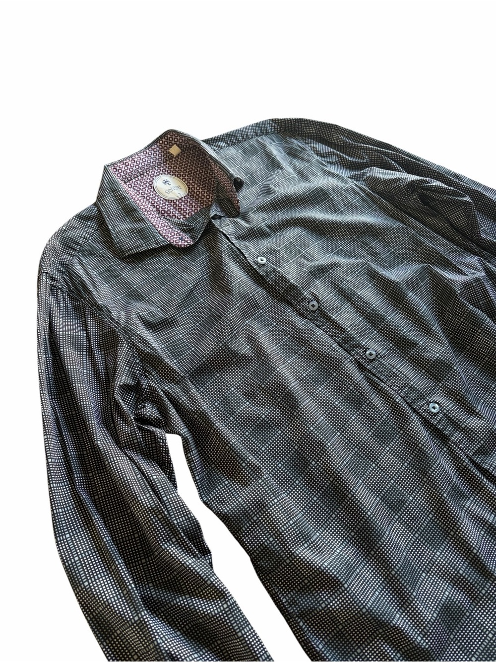 Ganesh Men’s Button Down Shirt Size XL Cotton Blend Geometric Pattern